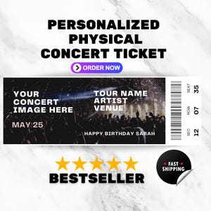 Personalisierte Physische Konzertkarte Geburtstagsgeschenk Geschenk Konzertkarte Souvenir Ticket Stub Konzertandenken Land Konzert Weihnachtsgeschenk