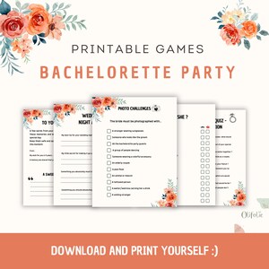 Giochi EVJF da stampare, confezione da 11 giochi addio al nubilato, giochi futura sposa da scaricare, animazione EVJF per matrimonio