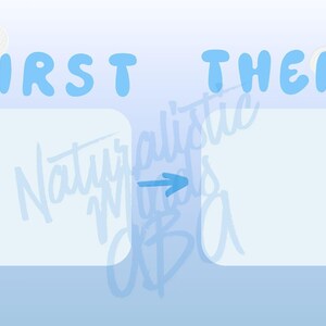 May include: A light blue educational chart with the words "FIRST THEN" in blue. Two cartoon dogs and two smiling cloud illustrations are on the chart. The chart has two blank boxes for visual aids.