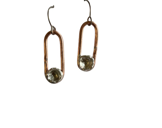 Tri-metal long and lean artisan earrings