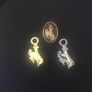 Gold Wyoming Bucking Horse charms, licensed charms, steamboat image 2