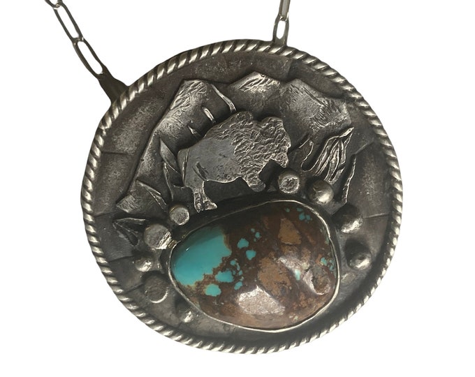 Buffalo and turquoise necklace