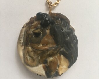 OOAK Lampwork Buffalo Necklace