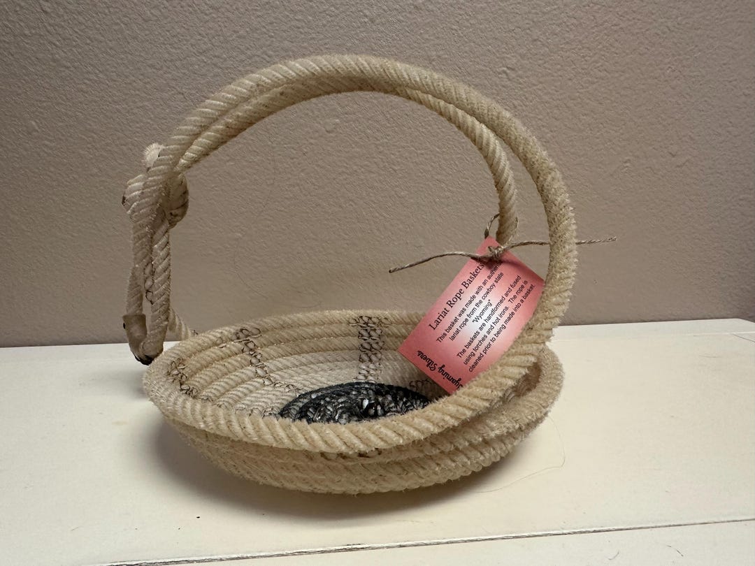 B1-small Lariat Rope Basket, Lasso Basket, Rope Basket - Etsy