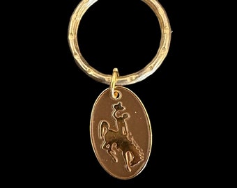 Licensed Wyoming Bucking Horse key Ring
