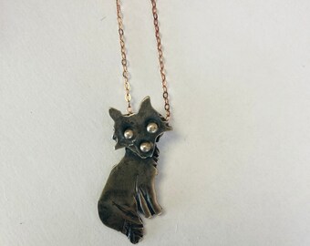 Foxy dainty hand forged sterling silver necklace