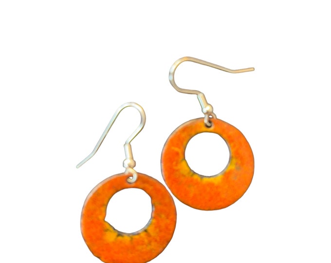 Rusty orange dangle earrings