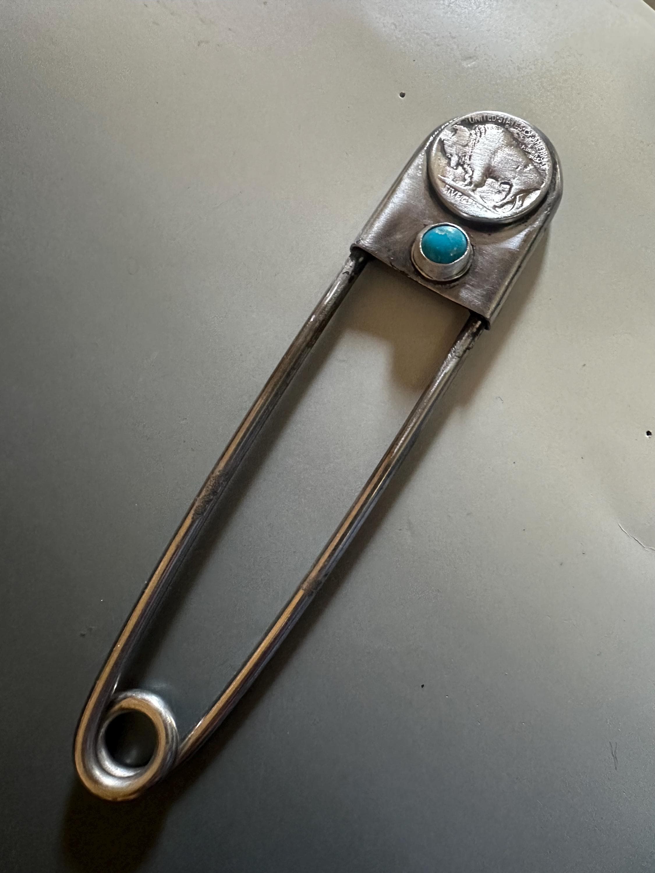 Colorful リンチシルバースミス ターコイズ セーフティーピン 2点