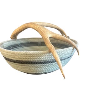 D-14 antler lariat basket sage  and  grey, lasso basket, rope basket, cowboy rope art