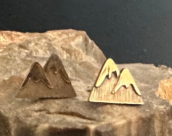 Mountain stud earrings, mountain post earrings