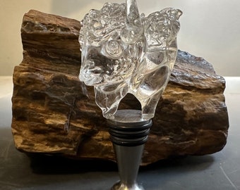 Glass Buffalo Head Wine bottle stopper