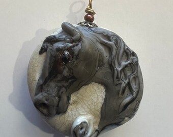 Grey horse pendant