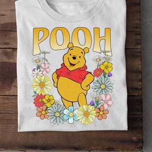 Winnie the Pooh DTF, Honigbär DTF, Winnie the Pooh Floral DTF, Winnie the Pooh Retro, Disneyfigur Dtf, Familienausflug, Familienurlaub