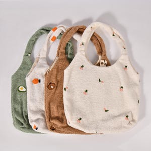 NEU! Handgemachte Orange / Avocado / Bär / Tulpe Plüsch Schultertasche, Flauschige Tote, Lebensmittel Einkaufstasche, Süße Weiche Tasche, Sommer/Geburtstagsgeschenk