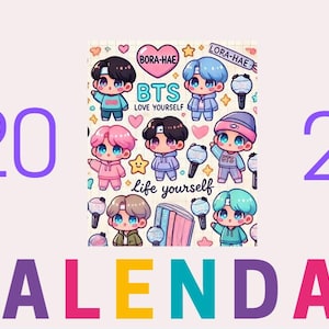 BTS 2025 farbenfroh inspiriertes Kalender-Bundle