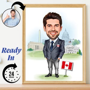 Caricature de patron personnalisée à partir de la photo | Portrait de dessin animé de bureau personnalisé | Cadeau amusant pour manager, PDG ou chef d'équipe | Art mural numérique