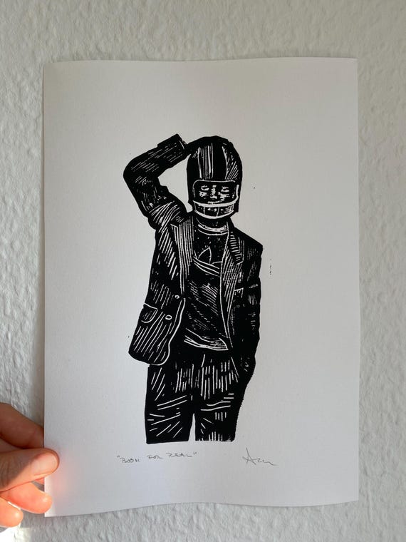 basquiat football helmet Basquiat Linocut Print: Adidas T-shirt, Suit, Football Helmet