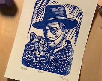 Dali and Babou Linocut Print: Signed Limited Edition Wall Art