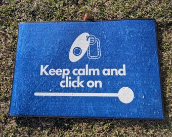 Esterilla de entrenamiento Keep Calm and Click On / Esterilla resistente para refuerzo positivo / Entrenamiento de perros y caballos - Azul