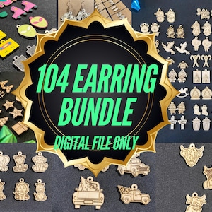 Laser Cutting Earring Bundle / Digital Files / Laser Cut Bundle / Digital Earrings / Laser Bundle / DFX / SVG / Ai / Lightburn