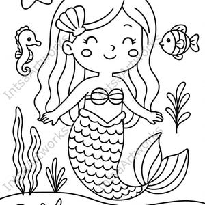 Magical Mermaids and Ocean Friends Coloring Pages – 10-page Printable ...