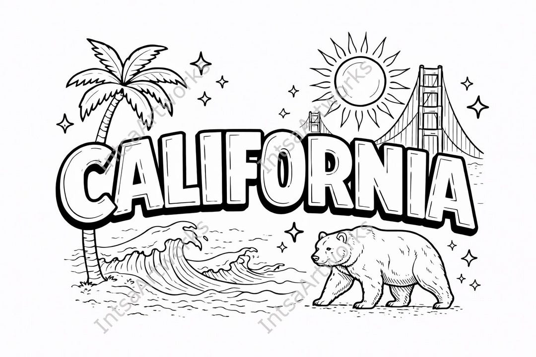 California Coloring Pages for Kids | 10 Printable State Activity Sheets ...