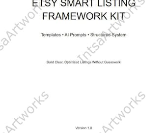 Etsy Listing Spachtelwerk-Kit – Smarte Titel, Seo-Prompts (Digitaler Download)