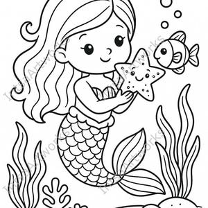 Magical Mermaids and Ocean Friends Coloring Pages – 10-page Printable ...