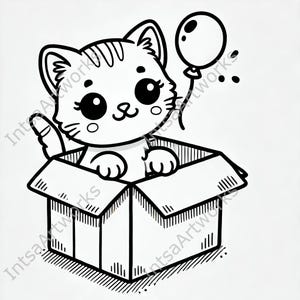 Cute Kitten Coloring Pages - 10 Printable Designs (PDF & PNG) image 10