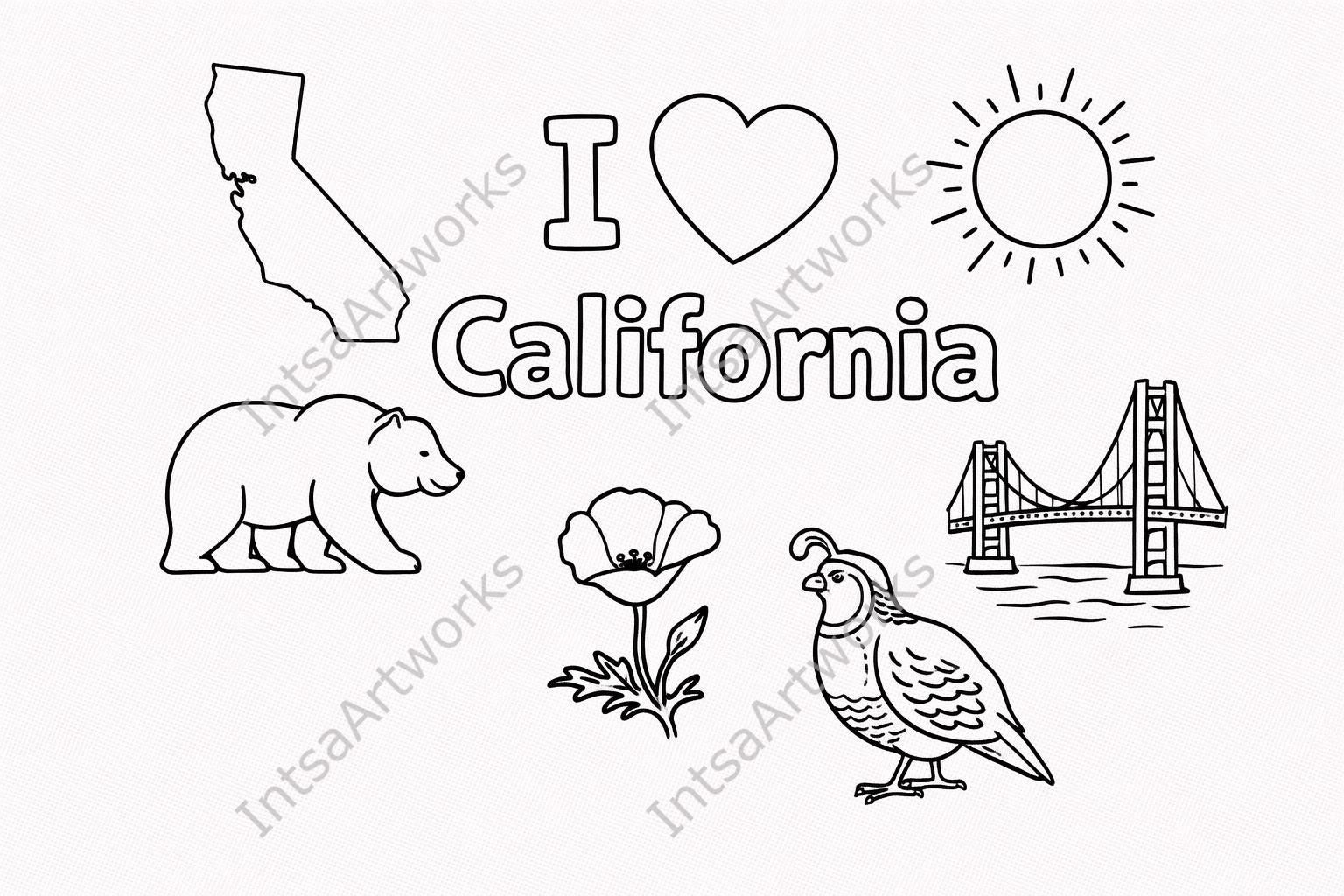 California Coloring Pages for Kids | 10 Printable State Activity Sheets ...