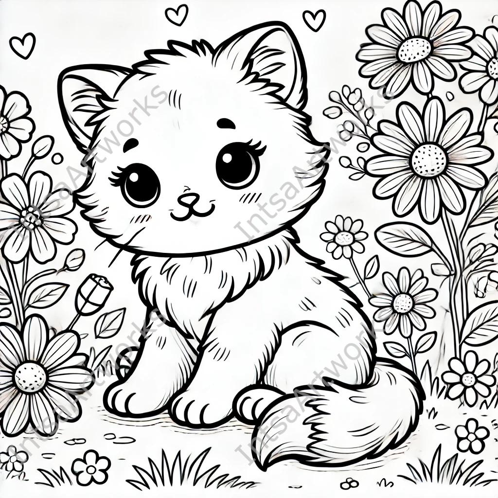Cute Kitten Coloring Pages - 10 Printable Designs (PDF & PNG) - Etsy