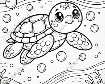 Ocean Animals Coloring Pages – Kids Activity, Sea Creatures (PDF/PNG)