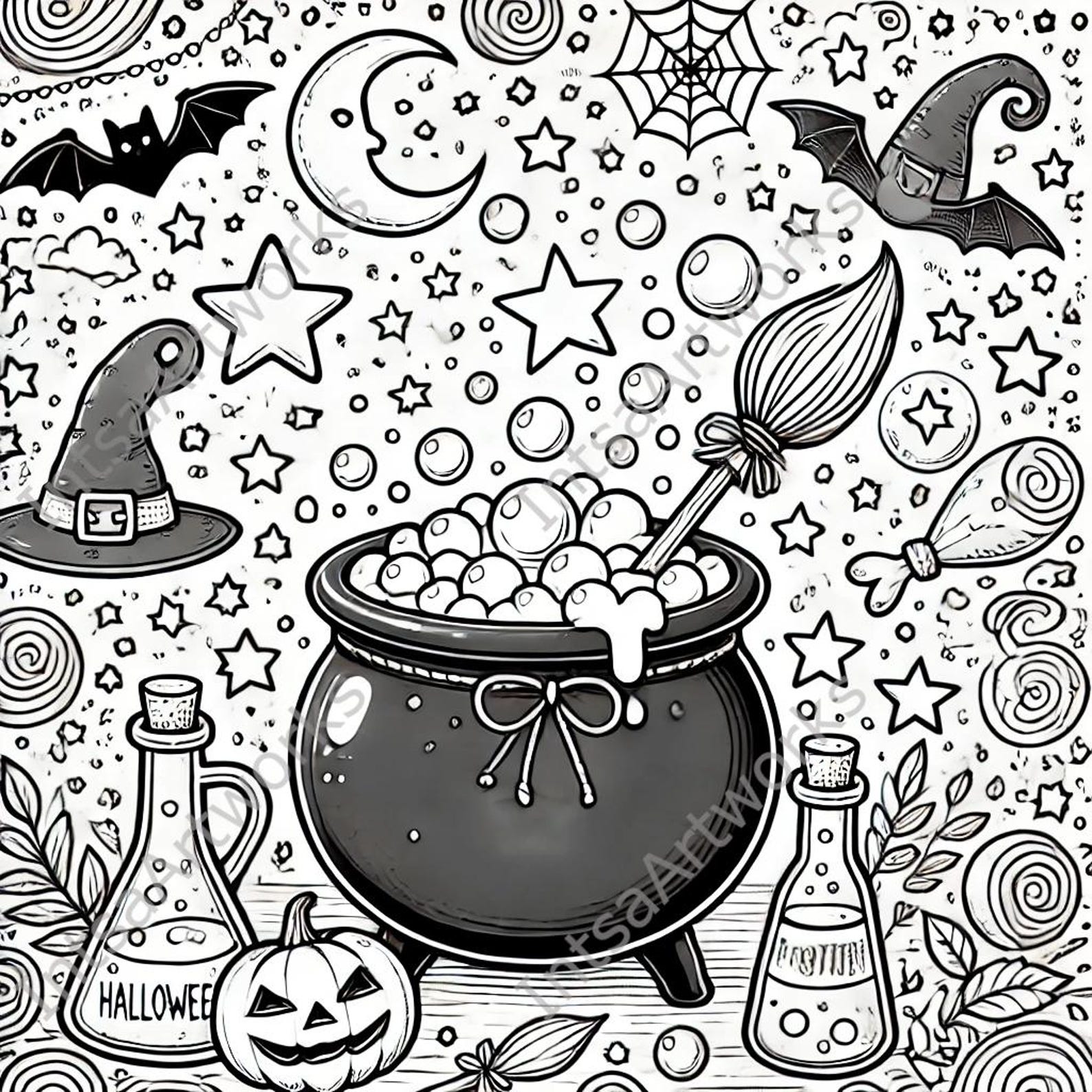 Halloween Coloring Pages Bundle – Ghosts, Pumpkins, Witches & More ...