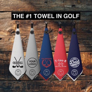 Personalized Golf Towel, Custom Embroidered Microfiber Waffle Towel with Name, Logo or Monogram