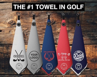Personalized Golf Towel, Custom Embroidered Microfiber Waffle Towel, Promotion, Retirement or Groomsman Gift