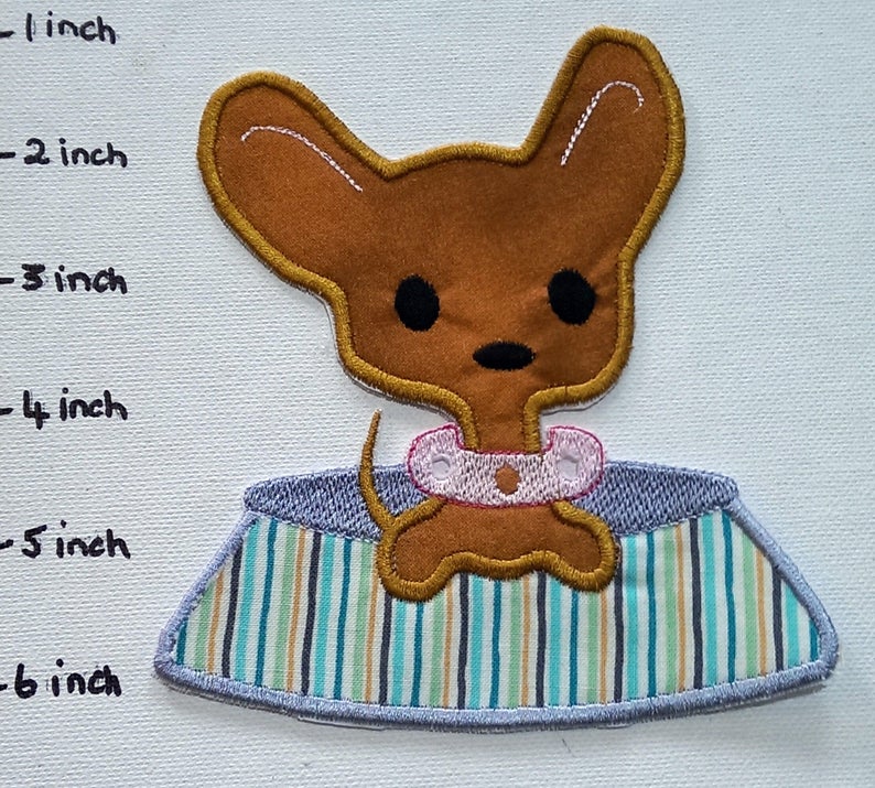 Iron On Chihuahua Patch applique Chihuahua embroidered applique patch