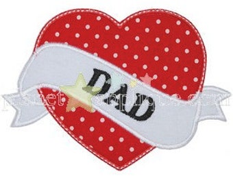 DIY Iron On Applique Patch, DAD HEART