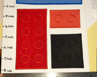 NEW Extra LARGE Lego Iron on DYI patch, block iron on patch, iron on, patch, applique