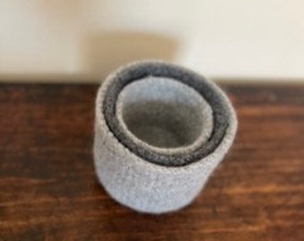 Felted Wool Nesting Bowls in Gray