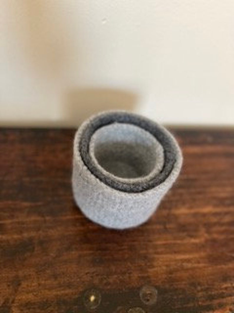 Felted Wool Nesting Bowls in Gray image 1