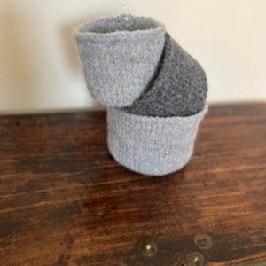 Felted Wool Nesting Bowls in Gray image 3