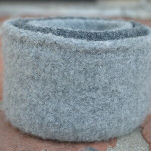 Felted Wool Nesting Bowls in Gray image 6