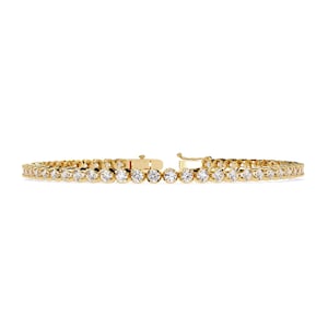 Round Moissanite Diamond Bezel Set Tennis Bracelet, 925 Sterling Silver Eternity Bracelet, Dainty Everyday Gift for Her, Anniversary Present
