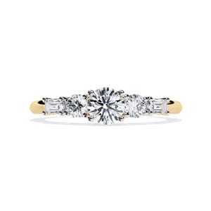 Moissanite Diamond Ring, 925 Sterling Silver Round Baguette Cut Wedding Band, Eternity Band, Promise Ring, Anniversary Gift for Her