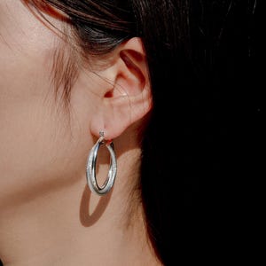 chunky textured silver hoops, statement earrings, minimalist, everyday jewelry, birthday gift, wedding gift, summer jewelry, gift for her