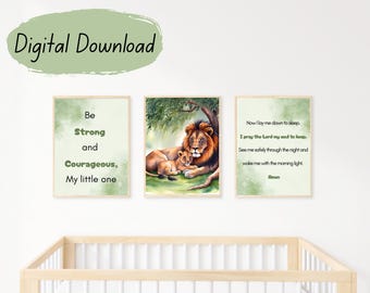 Löwe Kinderzimmer Druck: Inspiration Zitat, Gebet (Digitaler Download)