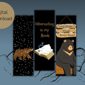 Printable Bear Bookmarks! Whimsical & Fun, Bookmarks for Gifts, Animal Bookmarks