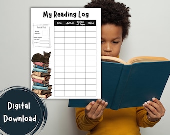 Ausdruckbare Kinder Lesetagebuch: Lesetracker (Digitaler Download)
