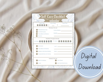 Self Care Checklist: Daily Routine Chart (Digital Download)
