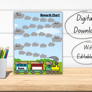 Editable Rewards Chart for Kids, Train Themed Rewards Chart, Charts for ...